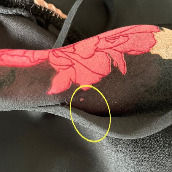 Vintage Charlotte Russe Women's Y2K Dress Small Black Floral Ruffle Cowl Slip - Picture 6 of 9